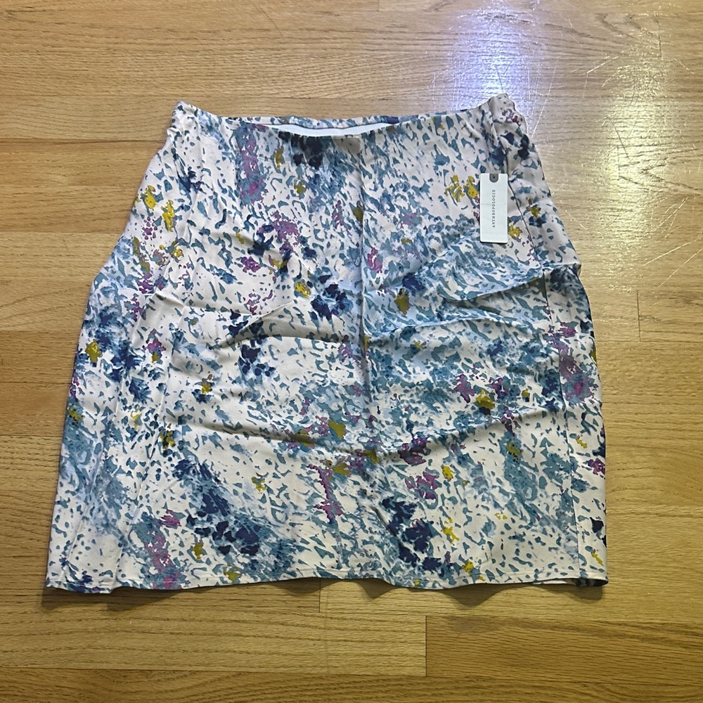 LAST CHANCE OFFER: Anthropologie Blue and Purple Abstract Mini Skirt NWT